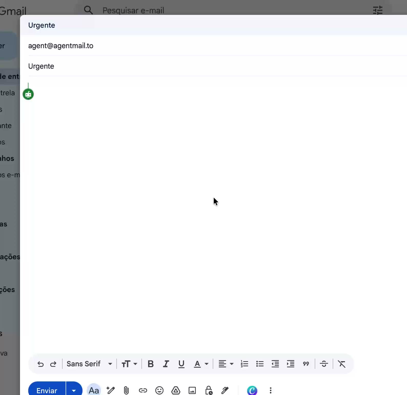 E-mail vazio antes do Dicto